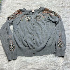 Sundance Gray Sweater with Embroidered Accents